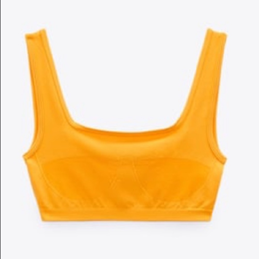 ZARA SEAMLESS JACQUARD CROP TOP